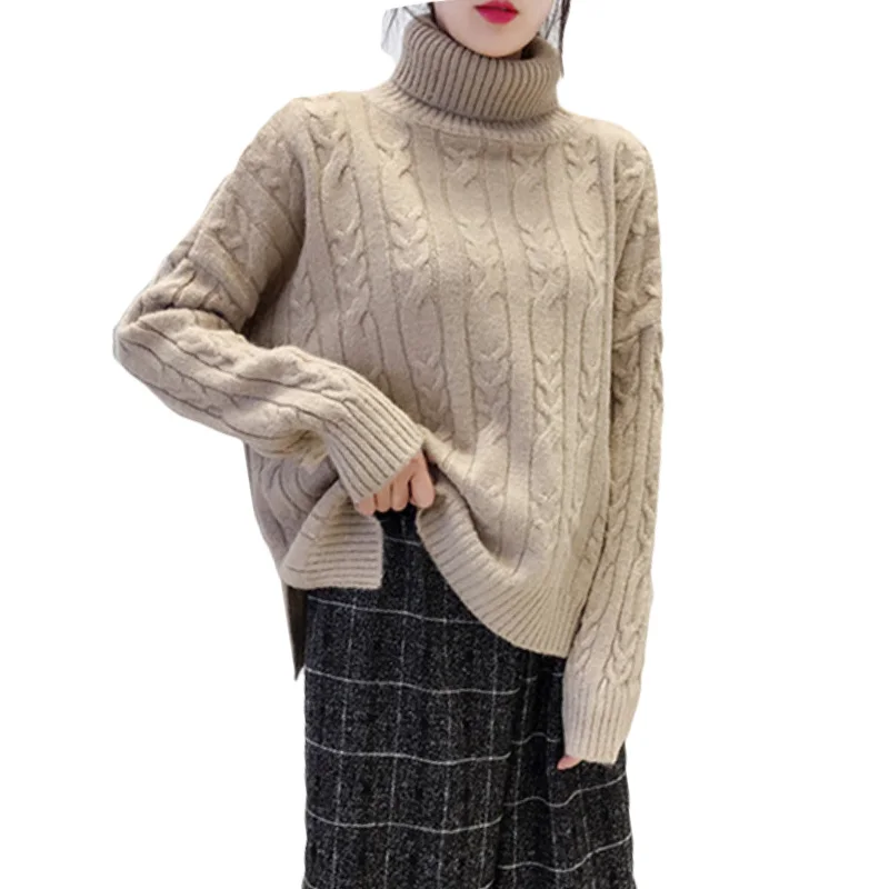 2018 new women high collar sweater soild color big size long sleeve loose Tops thicken warm female pullover bottom sweaters A12
2018 new women high collar sweater soild color big size long sleeve loose Tops thicken warm female pullover bottom sweaters A12