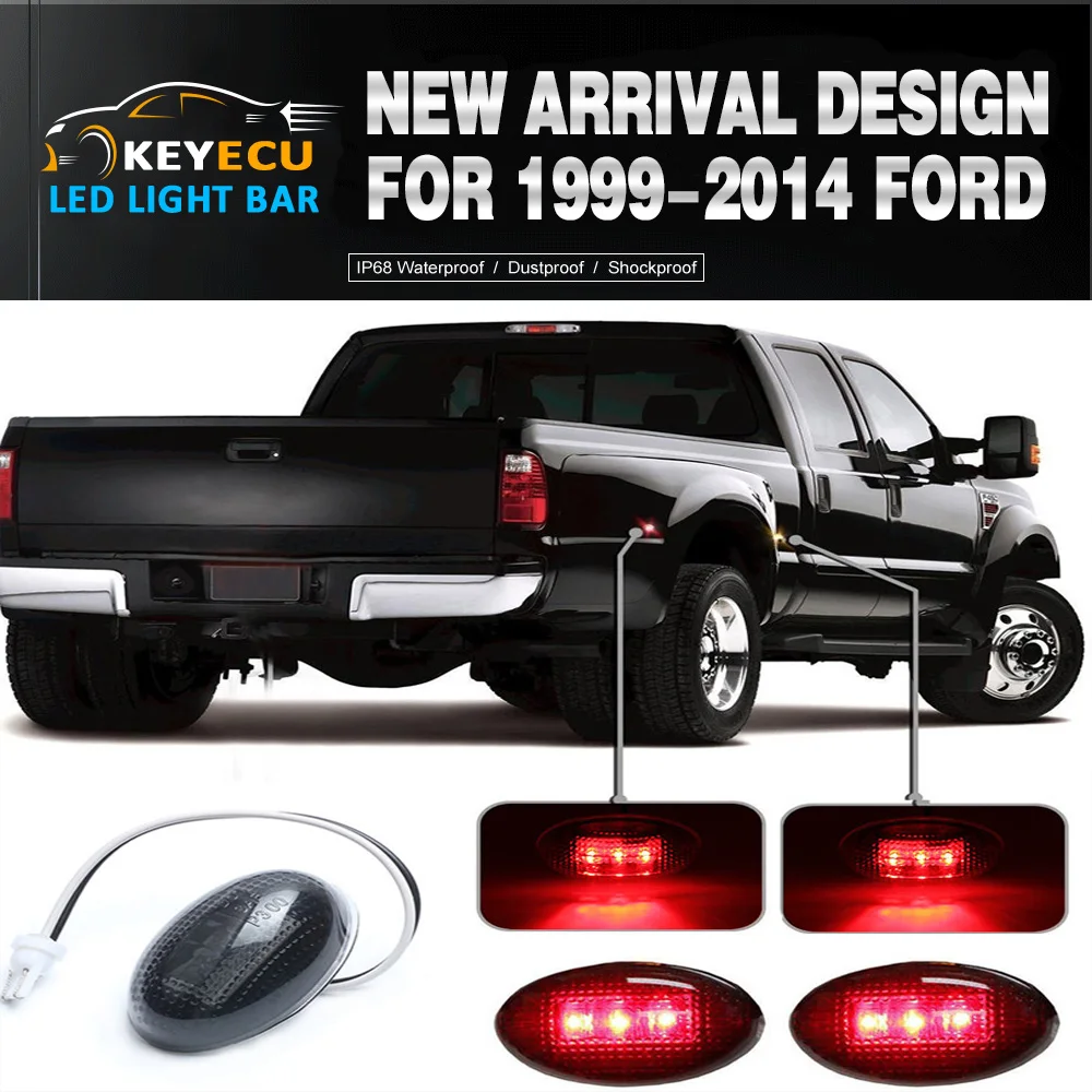 KEYECU Smoked Lens RED LED Fender Bed Side Marker Lights Assembly For 1999-2010 Ford F350 F450 F550 Heavy Duty
KEYECU Smoked Lens RED LED Fender Bed Side Marker Lights Assembly For 1999-2010 Ford F350 F450 F550 Heavy Duty