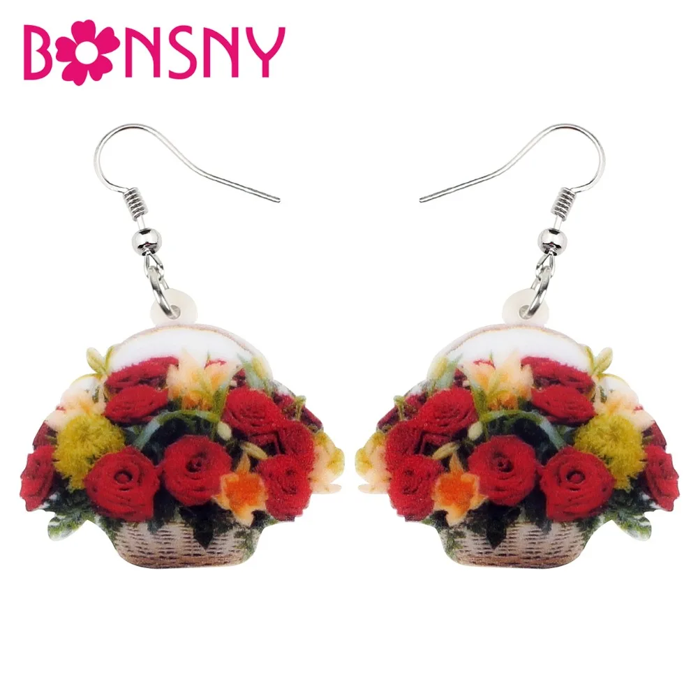 Bonsny Statement Acrylic Basket Of Rose Multi Flower Earrings Drop Dangle Fashion Natural Plant Jewelry For Women Girl Teen Gift
Bonsny Statement Acrylic Basket Of Rose Multi Flower Earrings Drop Dangle Fashion Natural Plant Jewelry For Women Girl Teen Gift