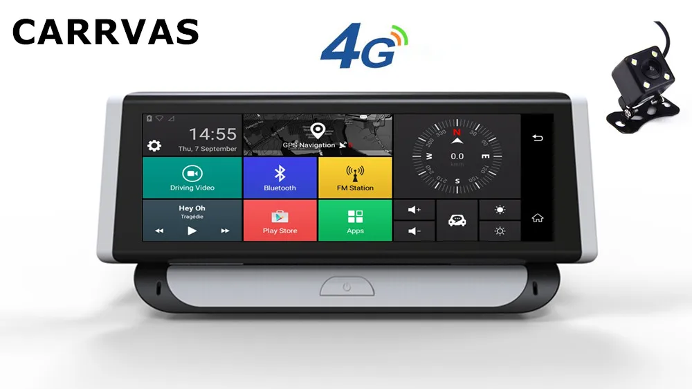 Автомобильный видеорегистратор carvas Android 5 1 4G 7 84 дюйма GPS Wi Fi 1080P|Видеорегистраторы|