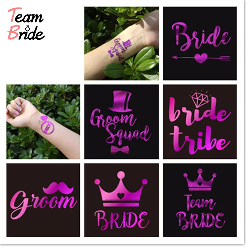 Team Bride 6pcs/lot Wedding Decoration Bride to be Tattoos Stickers Wedding Supplies Bachelorette Hen party Bachelor Rose gold
Team Bride 6pcs/lot Wedding Decoration Bride to be Tattoos Stickers Wedding Supplies Bachelorette Hen party Bachelor Rose gold