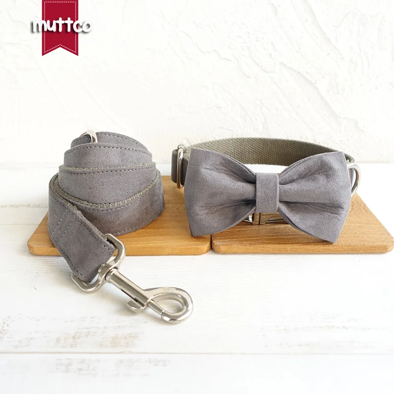 MUTTCO self-design handmade accessory THE DEEP GRAY fashionable Butterfly Knot dog collar and leash set 5 sizes UDC025
MUTTCO self-design handmade accessory THE DEEP GRAY fashionable Butterfly Knot dog collar and leash set 5 sizes UDC025