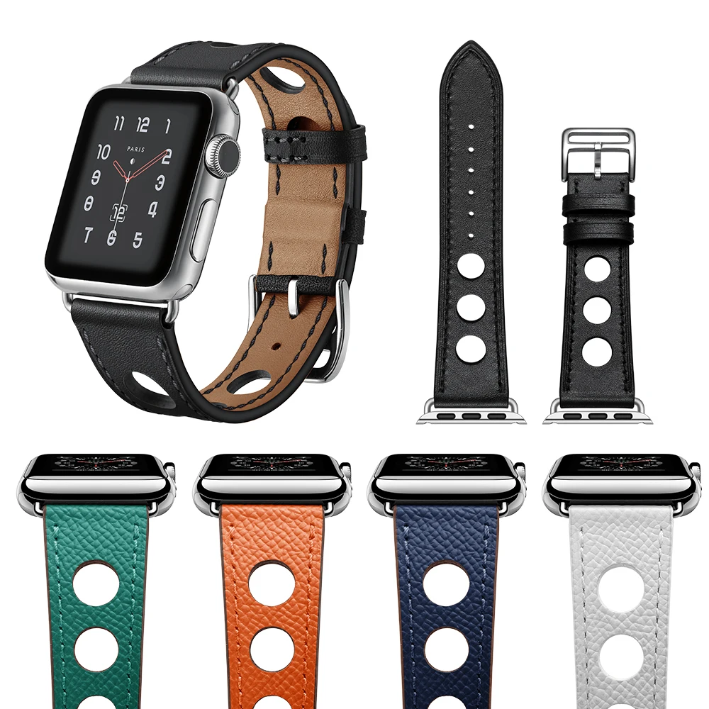 Ремешок из натуральной кожи для Apple Watch 38 мм 40 42 44 мм|Ремешки часов| |
