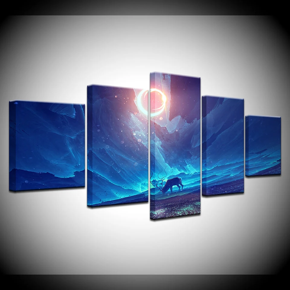 Modular Canvas Wall Art Pictures Framework 5 Pieces Elk Group Color Starry Sky Painting Home Decor HD Prints Fashion Poster
Modular Canvas Wall Art Pictures Framework 5 Pieces Elk Group Color Starry Sky Painting Home Decor HD Prints Fashion Poster