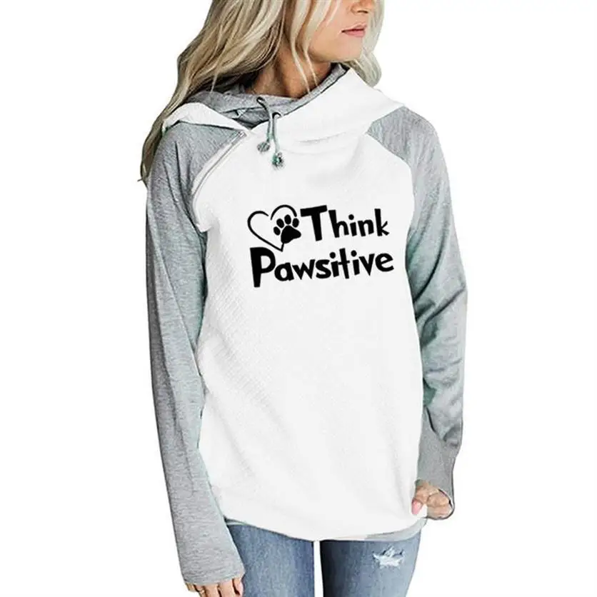 Zipper Decoration Think Pawsitive Letters Print Hoodies For Women Sweatshirts Tops Hoodies Women Harajuku 2018 Corduroy Printing
Zipper Decoration Think Pawsitive Letters Print Hoodies For Women Sweatshirts Tops Hoodies Women Harajuku 2018 Corduroy Printing