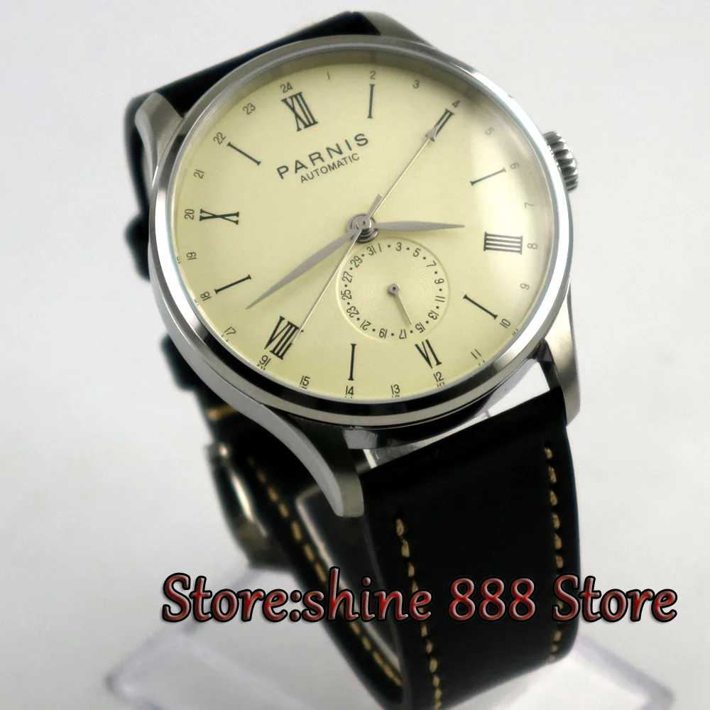 42mm Parnis Black strap off-white dial 24 Hours ST 1690 Automatic Movement Mens Watch
42mm Parnis Black strap off-white dial 24 Hours ST 1690 Automatic Movement Mens Watch