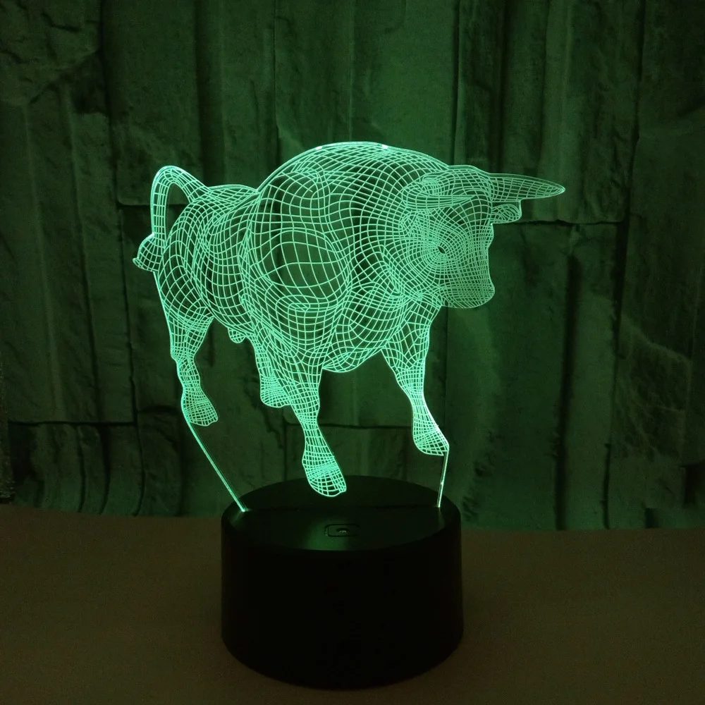 Bull 3d Lamp Led Seven Color Control Remote Control 3d Desk Lamp Acrylic Stereo Vision Table Lamps
Bull 3d Lamp Led Seven Color Control Remote Control 3d Desk Lamp Acrylic Stereo Vision Table Lamps