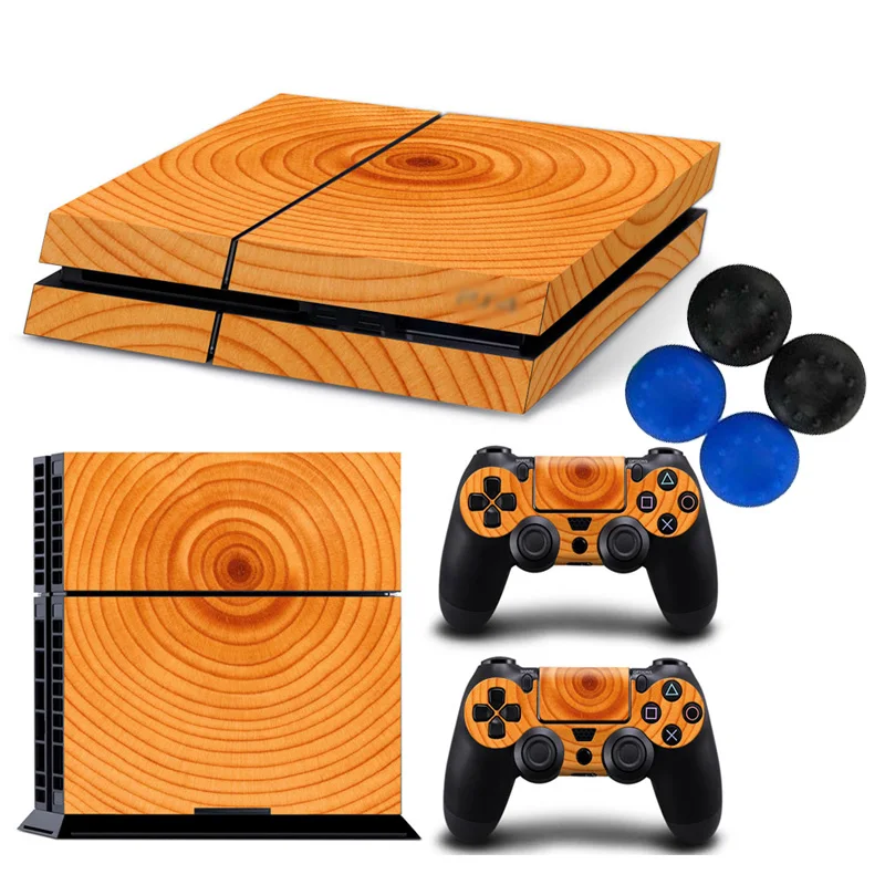 Hot Play Station 4 Games Host Sticker Wood Grain Controller Skin with Cap for Playstation PS4 Game T-P4-031 | Электроника