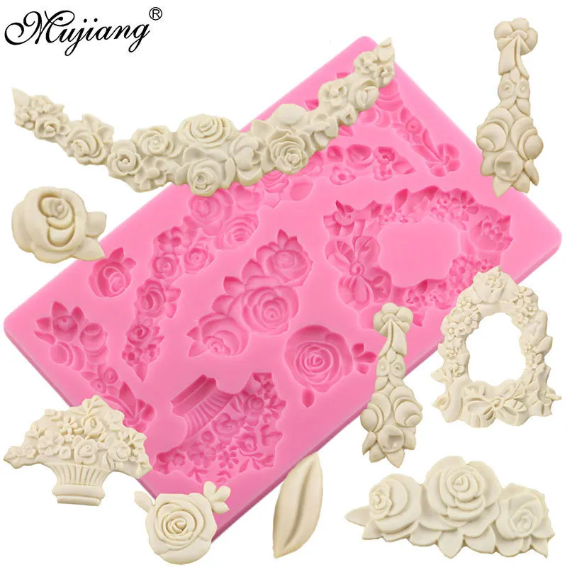Rose Flower Garland Silicone Mold Cupcake Baking Fondant Molds DIY Wedding Cake Decorating Tools Candy Chocolate Gumpaste Mould
Rose Flower Garland Silicone Mold Cupcake Baking Fondant Molds DIY Wedding Cake Decorating Tools Candy Chocolate Gumpaste Mould