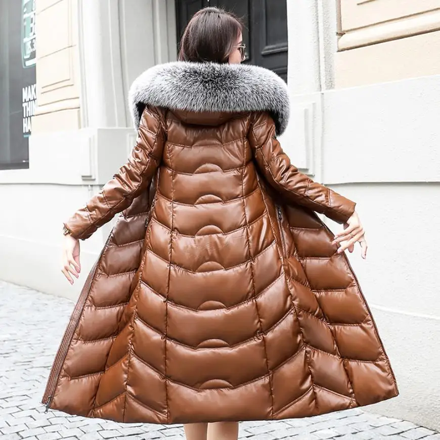 Winter fashion brand fox fur collar hooded 90% real duck down coat female real leather oversize longer thicker down parkas wq764
Winter fashion brand fox fur collar hooded 90% real duck down coat female real leather oversize longer thicker down parkas wq764