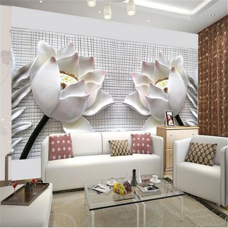 beibehang wallpaper wall painting modern art non-woven paper 3d TV contracted sitting white lotus flowers large mural wall paper
beibehang wallpaper wall painting modern art non-woven paper 3d TV contracted sitting white lotus flowers large mural wall paper