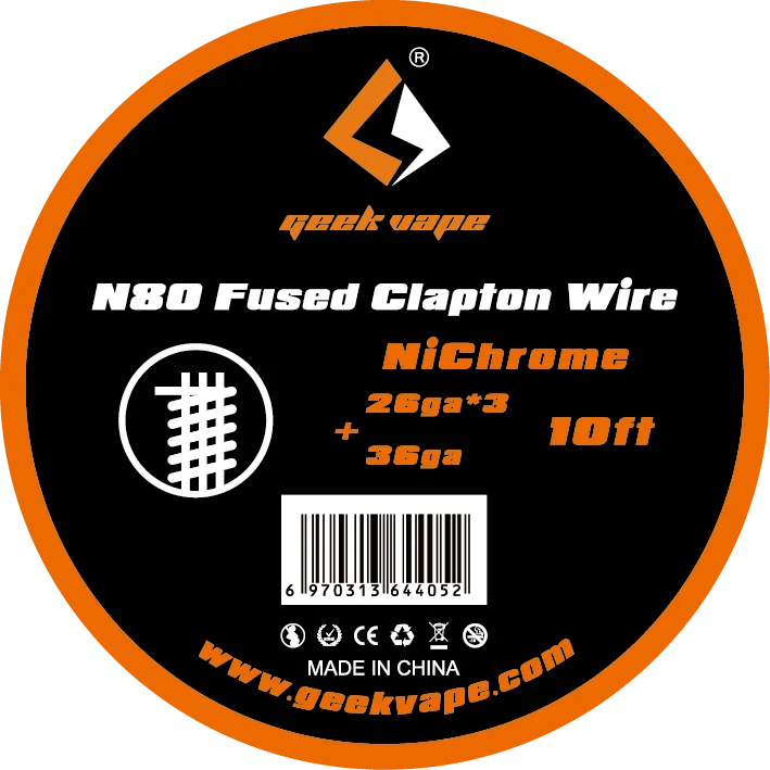 Original 10ft Geekvape N80 Fused Clapton Wire GeekVape Wire for Electronic Cigarette RDA RTA RDTA Atomizer DIY Coils
Original 10ft Geekvape N80 Fused Clapton Wire GeekVape Wire for Electronic Cigarette RDA RTA RDTA Atomizer DIY Coils