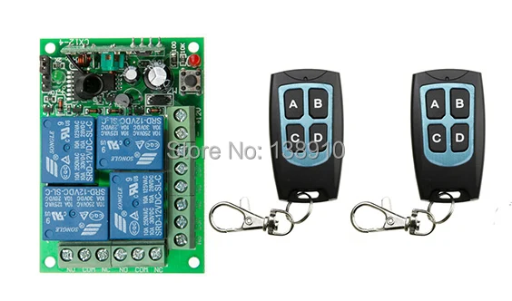New DC12V 4CH 10A Remote Control Switch Relay Output Radio Receiver Module and 2 pcs Waterproof Transmitter Toggle Momentary
New DC12V 4CH 10A Remote Control Switch Relay Output Radio Receiver Module and 2 pcs Waterproof Transmitter Toggle Momentary