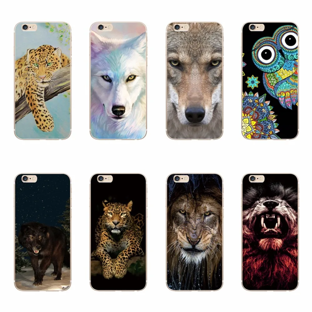 Для iPhone 6 6s чехлы для телефонов Cool Animal Beast Wolf Tigher TPU силиконовый мягкий чехол Корпус