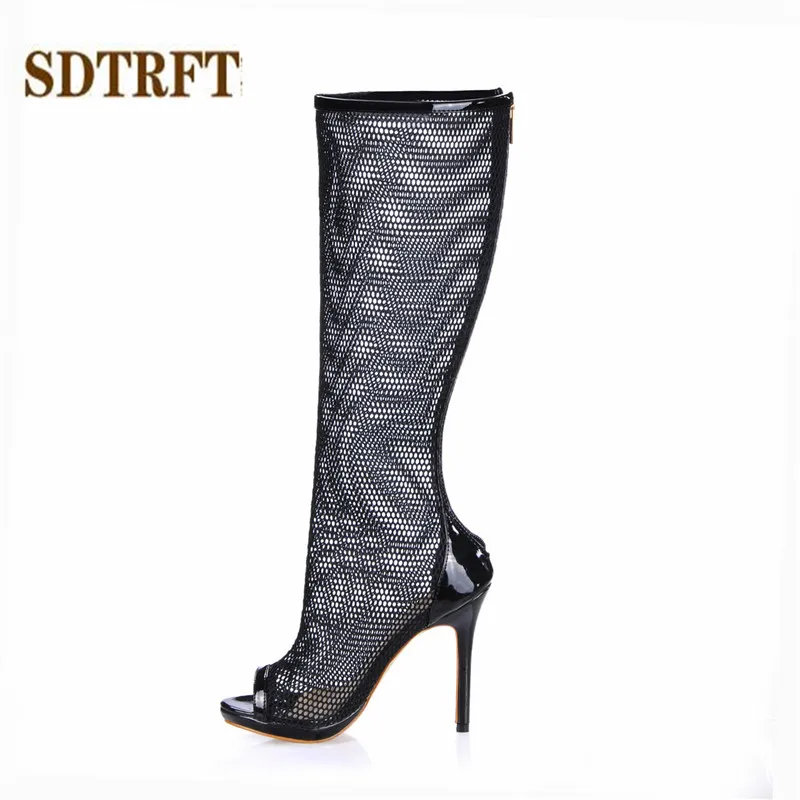 SDTRFT Stilettos Summer 12cm thin heels Knee-High Cool boots Open Toe shoes Woman Crossdresser Botas Ladies Zipper pumps
SDTRFT Stilettos Summer 12cm thin heels Knee-High Cool boots Open Toe shoes Woman Crossdresser Botas Ladies Zipper pumps
