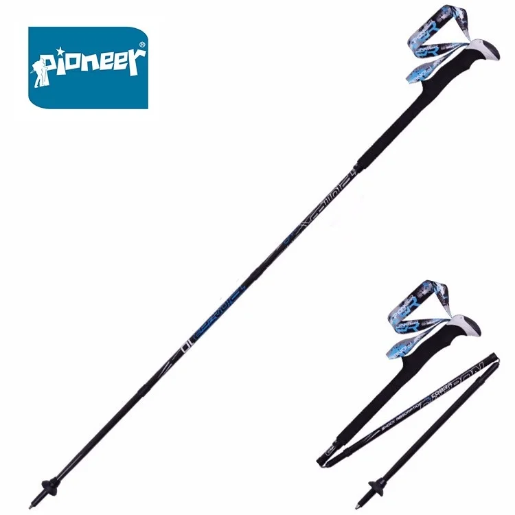Pioneer 2 Piece 100% Carbon Fiber Hiking Trail Running Poles Compact Portable Collapsible Sticks - 1Pair | Спорт и развлечения