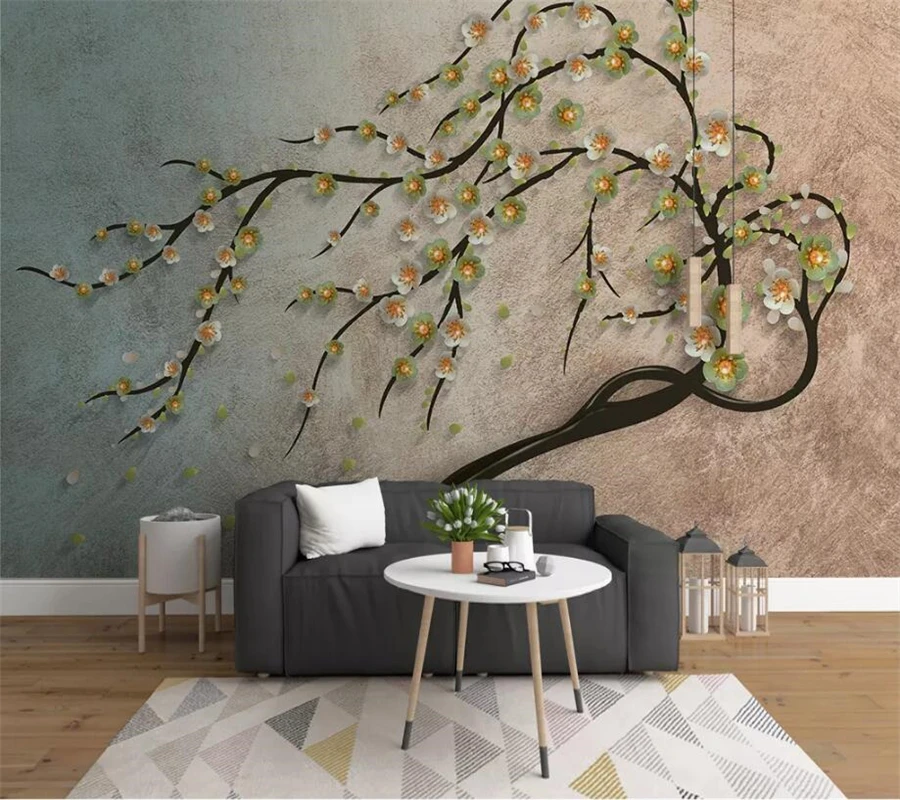 

beibehang Custom 3d wallpaper new Chinese 5d stereo fortune tree sofa jewelry TV background wall papers home decor 8d wallpaper
