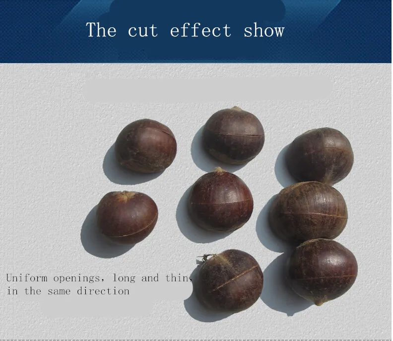 New generation full automatic chestnut cutting machine ,double chain chestnut mouth opening machine, nuts tapping machine
New generation full automatic chestnut cutting machine ,double chain chestnut mouth opening machine, nuts tapping machine