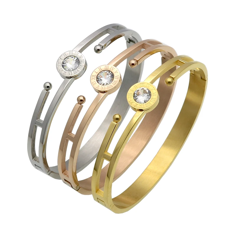 JSBAO Women Wedding Bracelet Engraved Roman Numeral Brand Bracelets & Bangles Gold Color Bangle Compound Crystal Jewelry
JSBAO Women Wedding Bracelet Engraved Roman Numeral Brand Bracelets & Bangles Gold Color Bangle Compound Crystal Jewelry