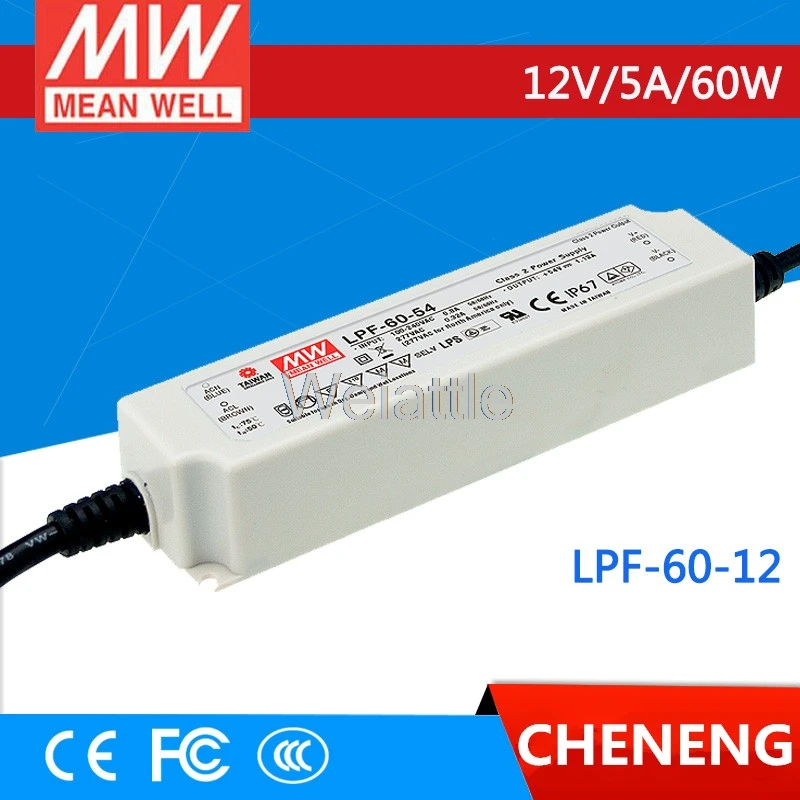 MEAN WELL оригинальный LPF-60-12 12В 5А meanwell LPF-60 12В 60Вт с одним выходом светодиодный импульсный источник питания
MEAN WELL оригинальный LPF-60-12 12В 5А meanwell LPF-60 12В 60Вт с одним выходом светодиодный импульсный источник питания