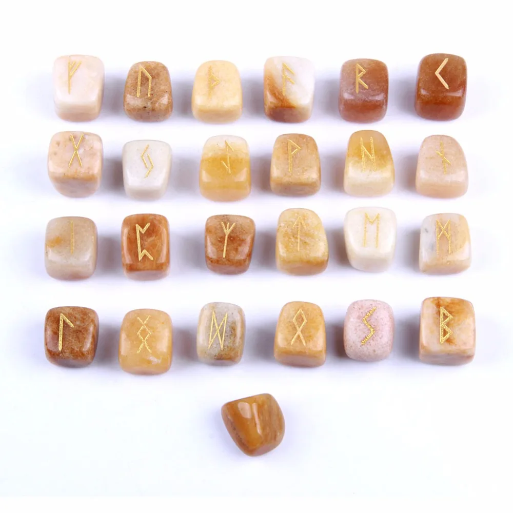 yaye Natural Yellow Jade Engraved Chakra Rune Stones Set Crystal Gemstones Craft Feng Shui Decor 25pcs Set with Velvet Bag
yaye Natural Yellow Jade Engraved Chakra Rune Stones Set Crystal Gemstones Craft Feng Shui Decor 25pcs Set with Velvet Bag