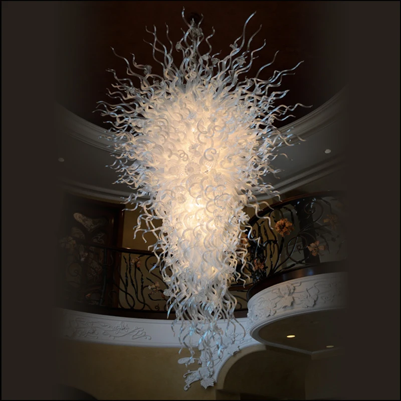 Foyer Decor Hand Blown White Clear Murano Glass LED Chandeliers for High Ceiling
Foyer Decor Hand Blown White Clear Murano Glass LED Chandeliers for High Ceiling