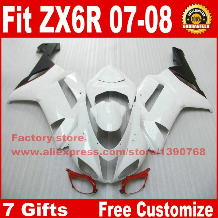 Motorcycle fairing kit for Kawasaki 07 08 ZX6R white black fairings set ZX-6R 2007 2008 Ninja 636 motobike AV95
Motorcycle fairing kit for Kawasaki 07 08 ZX6R white black fairings set ZX-6R 2007 2008 Ninja 636 motobike AV95