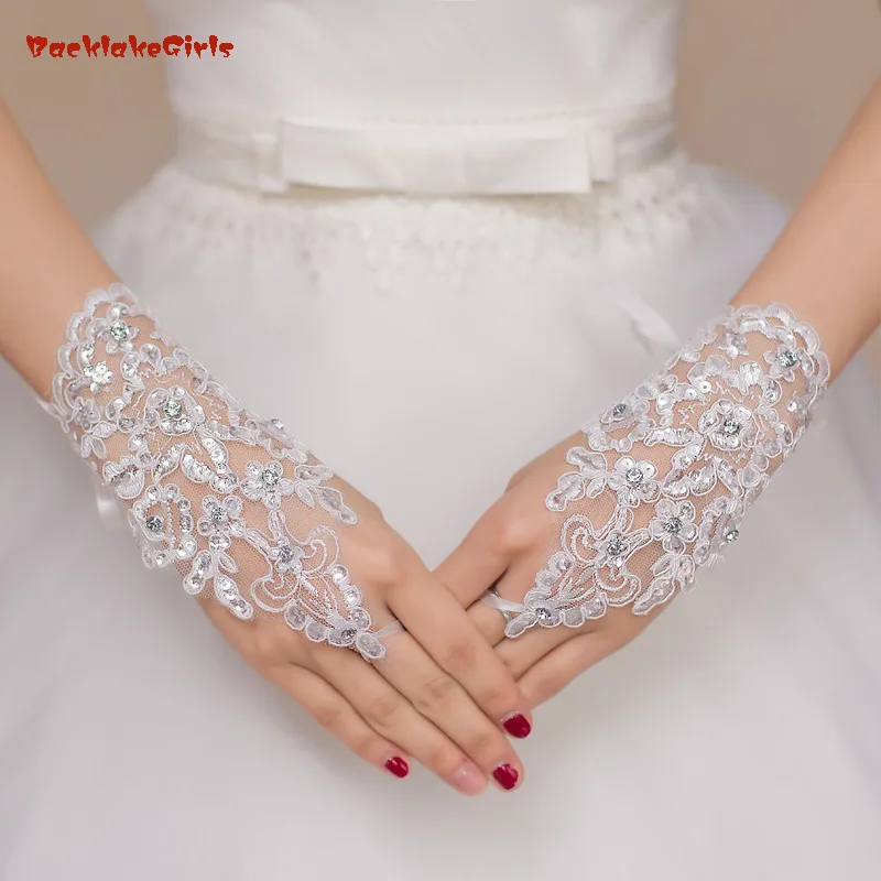 Аксессуары для Atacado Apliques Casamento As Mulheres Atam Lantejoulas Baratos Luvas Sem Dedos Luva De Noiva Nova 2019 | Свадьбы