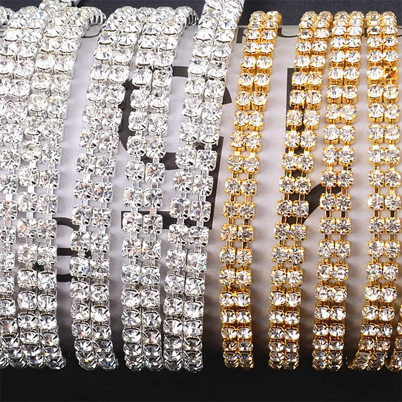 2 Rows Dense Diamond Chain Ss12-Ss16(3Mm-4Mm) Rhinestone Trim 10 Yard/Lot,Fancy Wedding Decoration Dress Shoes Diy Accessories
2 Rows Dense Diamond Chain Ss12-Ss16(3Mm-4Mm) Rhinestone Trim 10 Yard/Lot,Fancy Wedding Decoration Dress Shoes Diy Accessories