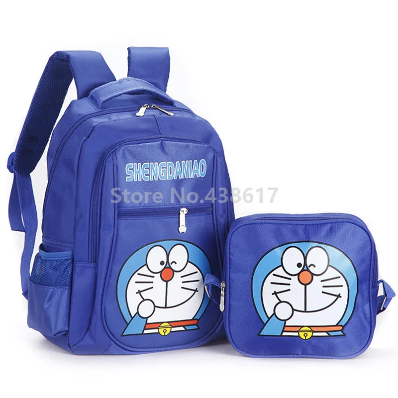 Синий рюкзак Doraemon для мальчиков школьная сумка с комплектом обедов 2 шт. детей