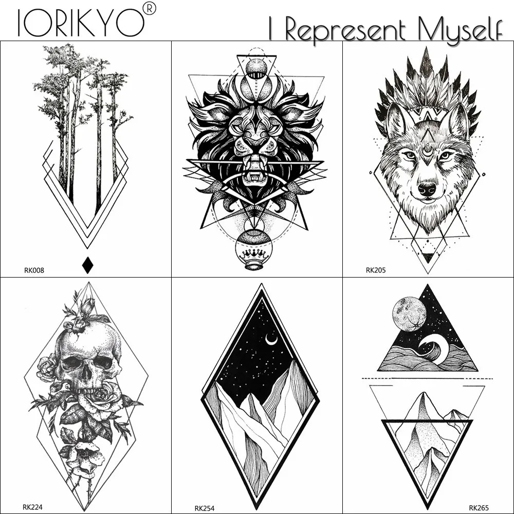 IORIKYO Water Transfer Geometric Lion Tatoos Stickers Men Skull Arm Temporary Tattoo Women Tattoo Mountain Triangle Black Tattoo
IORIKYO Water Transfer Geometric Lion Tatoos Stickers Men Skull Arm Temporary Tattoo Women Tattoo Mountain Triangle Black Tattoo