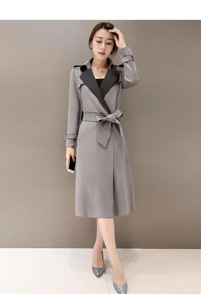 Женское длинное кашемировое пальто deerskin облегающая ветровка в Корейском стиле
