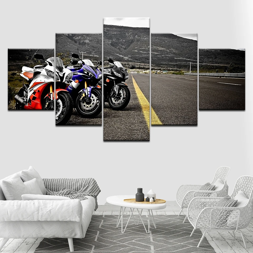 Three color motorcycle 5 Piece HD Wallpapers Art Canvas Print modern Poster Modular art painting for Living Room Home Decor
Three color motorcycle 5 Piece HD Wallpapers Art Canvas Print modern Poster Modular art painting for Living Room Home Decor