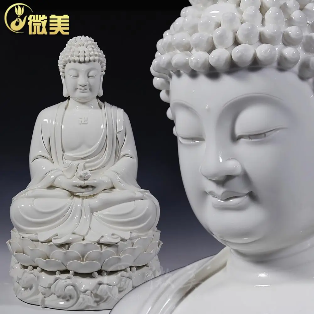 Dehua ceramic glaze Buddha sitting on the lotus Sam West crossing 23 inch Amitabha Shakya Muni Buddha
Dehua ceramic glaze Buddha sitting on the lotus Sam West crossing 23 inch Amitabha Shakya Muni Buddha