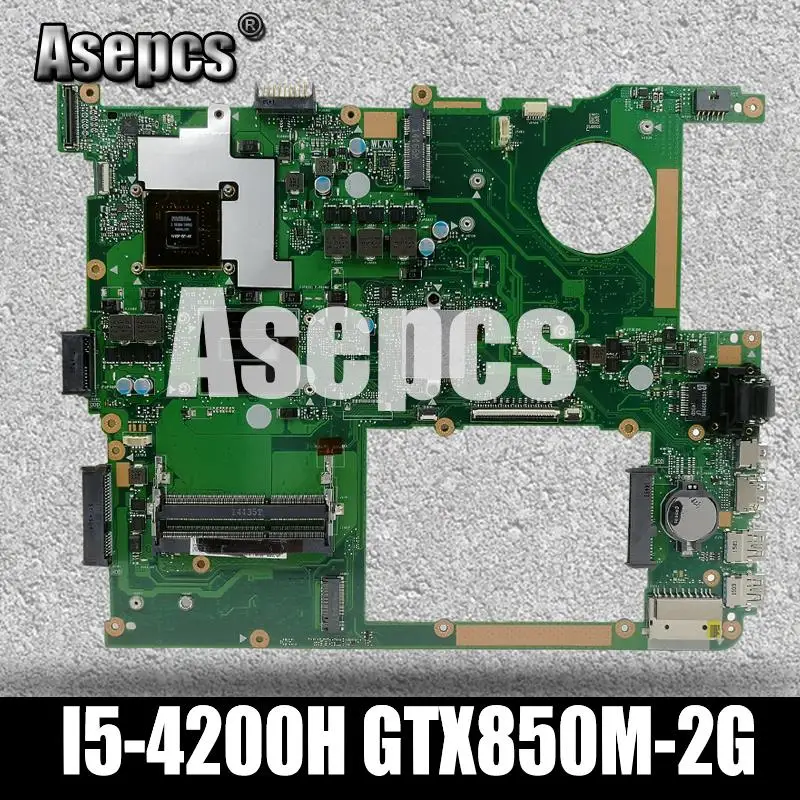 Asepcs N751JX материнская плата для ноутбука For Asus N751J N751 тест оригинальная I5 4200H GTX850M