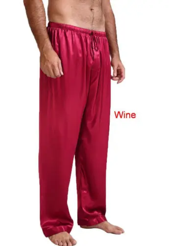 Men Classic Satin Pajamas Sleepwear Pyjamas Pants Sleep Bottoms S-XL | Мужская одежда