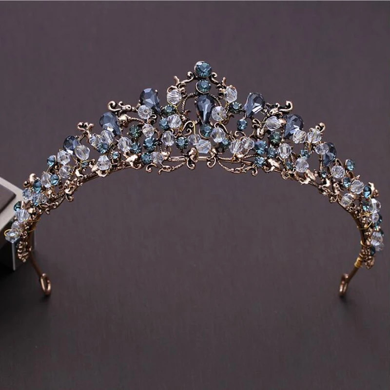 KMVEXO New Vintage Baroque Gold Handmade Bride Wedding Hair Jewelry Dark Green Crystal Rhinestones Tiaras Bridal Crown Wholesale
KMVEXO New Vintage Baroque Gold Handmade Bride Wedding Hair Jewelry Dark Green Crystal Rhinestones Tiaras Bridal Crown Wholesale