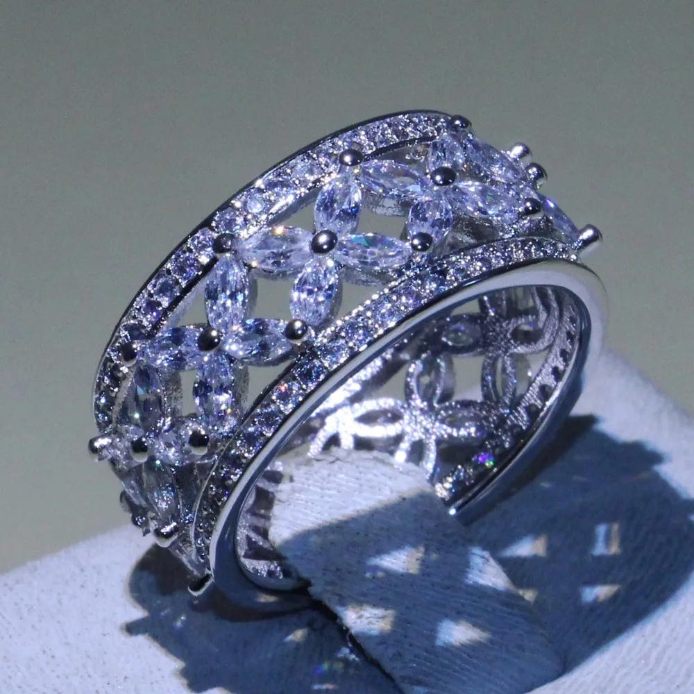 Classical Sparkling Fashion Jewelry 925 Sterling Silver Marquise AAA Cubic Zirconia CZ Eternity Engagement Band Flower Ring Gift
Classical Sparkling Fashion Jewelry 925 Sterling Silver Marquise AAA Cubic Zirconia CZ Eternity Engagement Band Flower Ring Gift