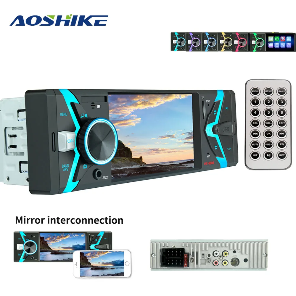 AOSHIKE 4 1 ''HD Автомобильный мультимедийный плеер Din автомобильный MP5 Bluetooth FM TFT AUX