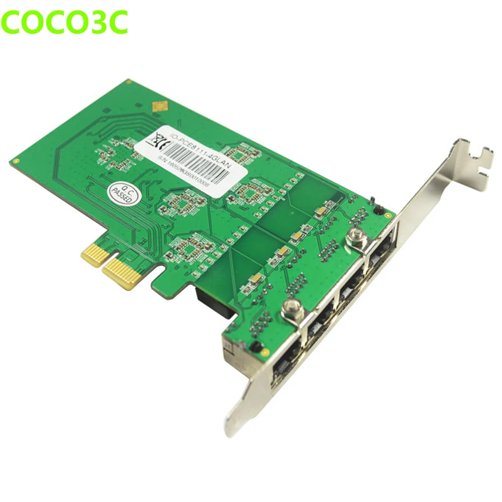 PCIe 4 Port 1Gbps Gigabit Ethernet Network Card PCI express to RJ-45 1000Mbps Lan Adapter Converter with Low Profile Bracket
PCIe 4 Port 1Gbps Gigabit Ethernet Network Card PCI express to RJ-45 1000Mbps Lan Adapter Converter with Low Profile Bracket