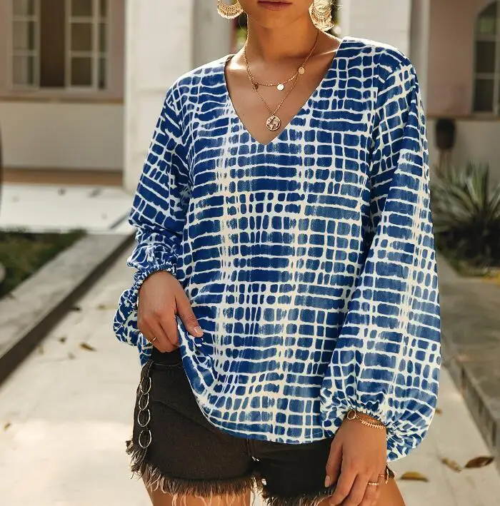 Summer 2019 New Blouse Shirt Casual Loose V Neck Fashion Long Sleeve Blouses Shirts Geometric Print Top for Women
Summer 2019 New Blouse Shirt Casual Loose V Neck Fashion Long Sleeve Blouses Shirts Geometric Print Top for Women
