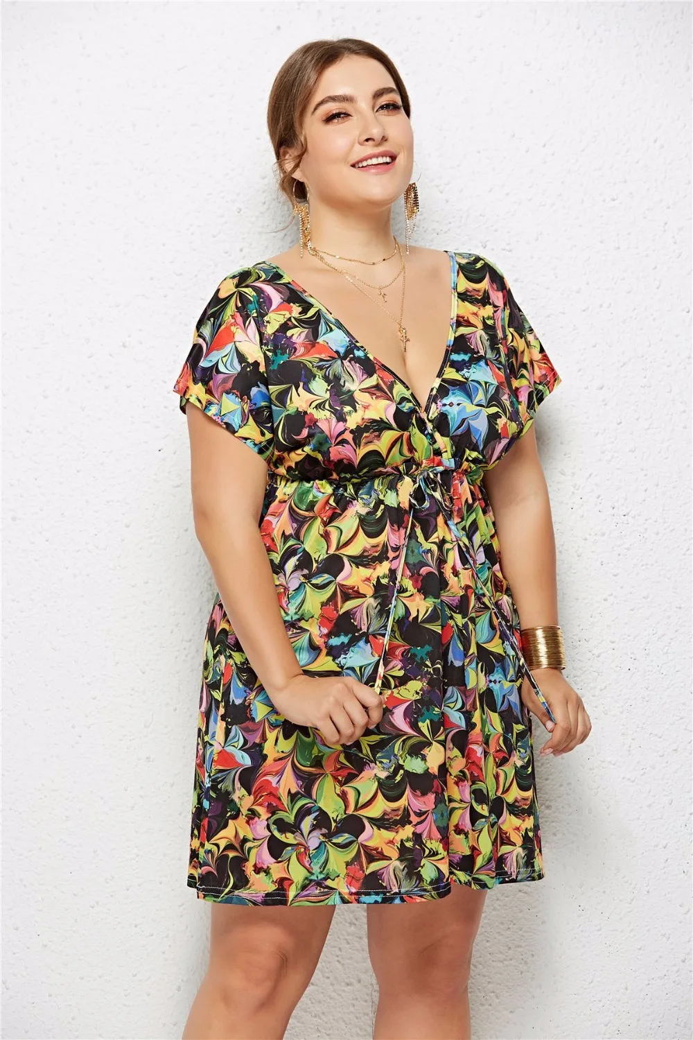 3XL4XL Large Size Summer 2019 Casual Women Dress V-Neck Fashion Printed Short Sexy Dresses Plus Size Loose Beach Dress Vestidos
3XL4XL Large Size Summer 2019 Casual Women Dress V-Neck Fashion Printed Short Sexy Dresses Plus Size Loose Beach Dress Vestidos