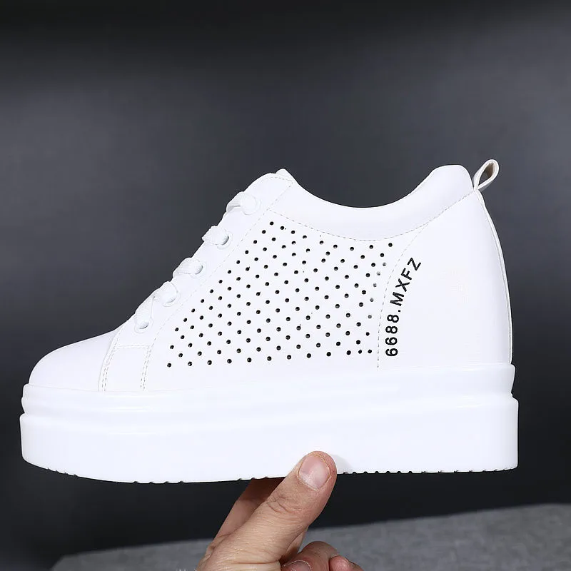High Wedge Sneakers Platform Summer Breathable Height Increasing White Leather Shoes Brand Fashion Sneaker Woman Chussure Femme
High Wedge Sneakers Platform Summer Breathable Height Increasing White Leather Shoes Brand Fashion Sneaker Woman Chussure Femme