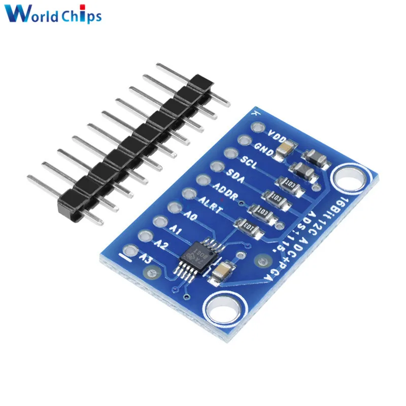 16 бит I2C ADS1115 модуль ADC ультра компактный точный 4 канальный с усилителем Pro для Arduino