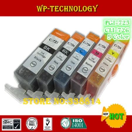 5 color compatible ink cartridge suit for PGI725 CLI726 suit for Canon IP4870 IP4970 IX6560 MG5170 MG5270 MX886 MX897 etc
5 color compatible ink cartridge suit for PGI725 CLI726 suit for Canon IP4870 IP4970 IX6560 MG5170 MG5270 MX886 MX897 etc