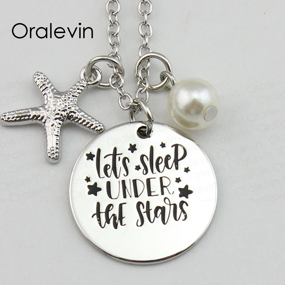 LET'S SLEEP UNDER THE STARS Inspirational Hand Stamped Engraved Accessories Custom Pendant Necklace Jewelry,10Pcs/Lot, #LN1615
LET'S SLEEP UNDER THE STARS Inspirational Hand Stamped Engraved Accessories Custom Pendant Necklace Jewelry,10Pcs/Lot, #LN1615