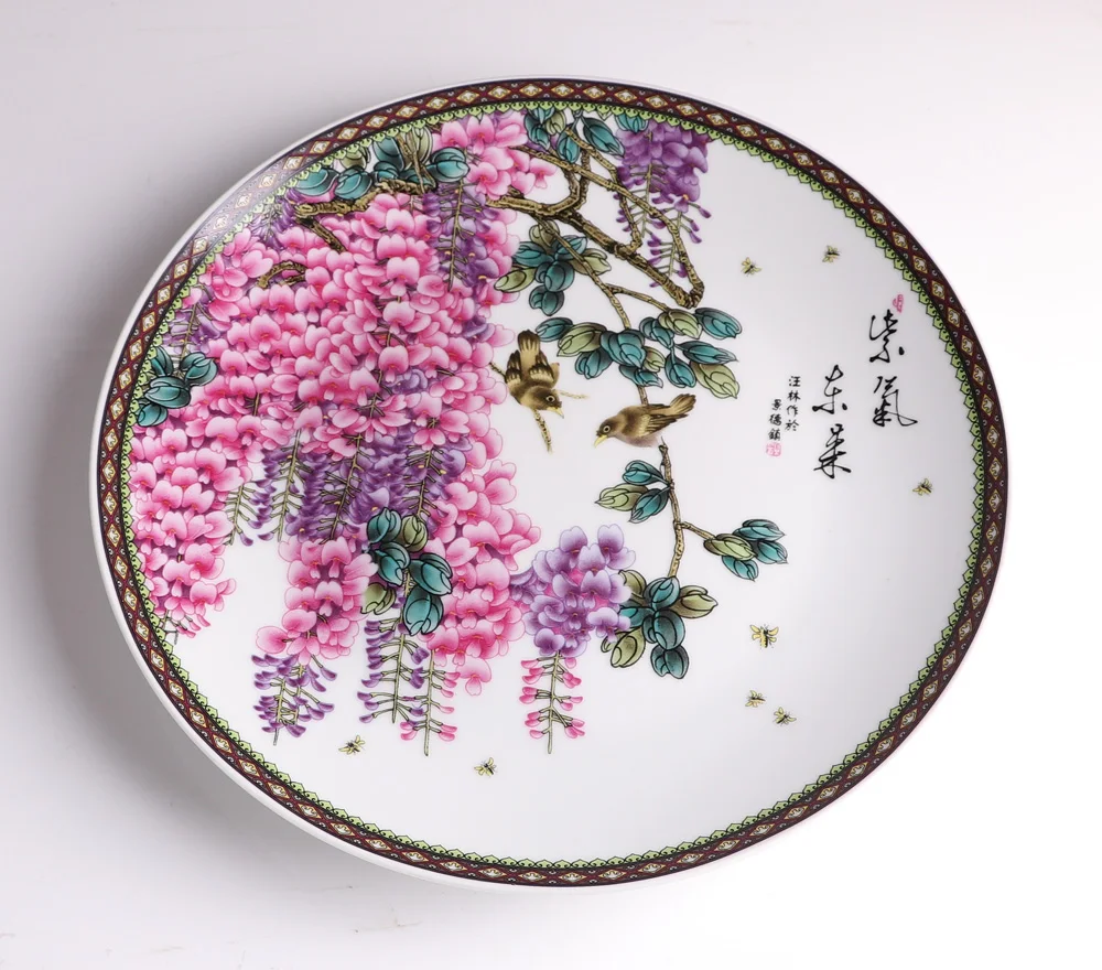 Jingdezhen ceramic decorative plate hanging plate ziqidonglai new Chinese living room decoration decoration shelf
Jingdezhen ceramic decorative plate hanging plate ziqidonglai new Chinese living room decoration decoration shelf