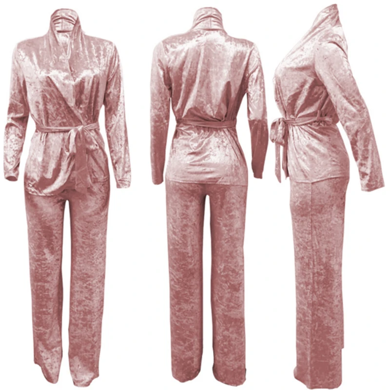 Women Winter Two Piece Set Sexy Velvet Pyjamas Suit Long Sleeve Coat And Full Length Pant Casual Home Cloth Night Club Suit
Women Winter Two Piece Set Sexy Velvet Pyjamas Suit Long Sleeve Coat And Full Length Pant Casual Home Cloth Night Club Suit