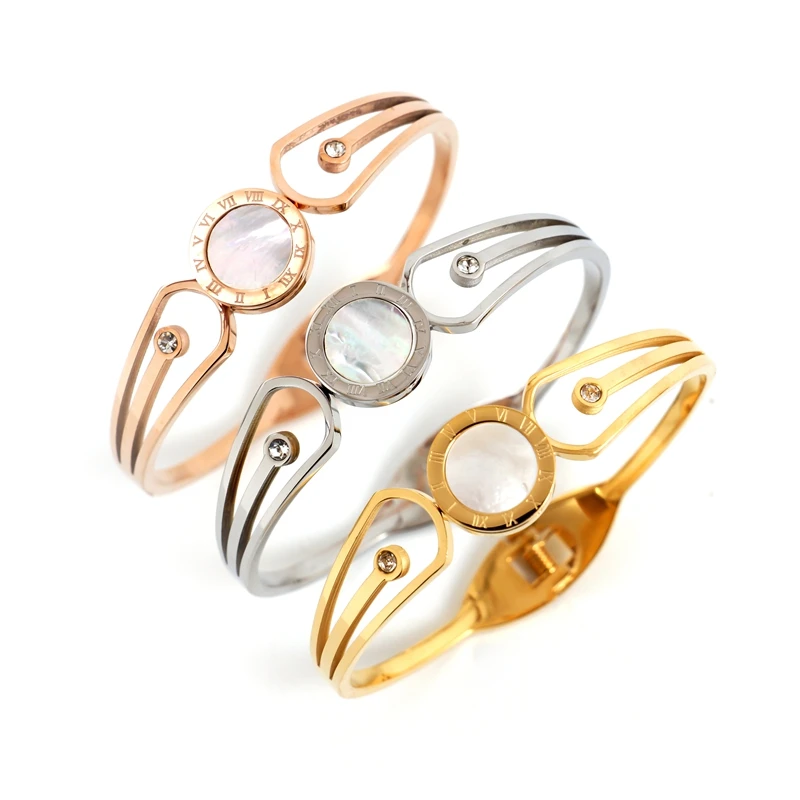 Rose Gold Color Roman Number Bracelets Round Open Cuff Crystal Bracelet Double Shape For Women Luxury Brand Jewelry Pulseras New
Rose Gold Color Roman Number Bracelets Round Open Cuff Crystal Bracelet Double Shape For Women Luxury Brand Jewelry Pulseras New