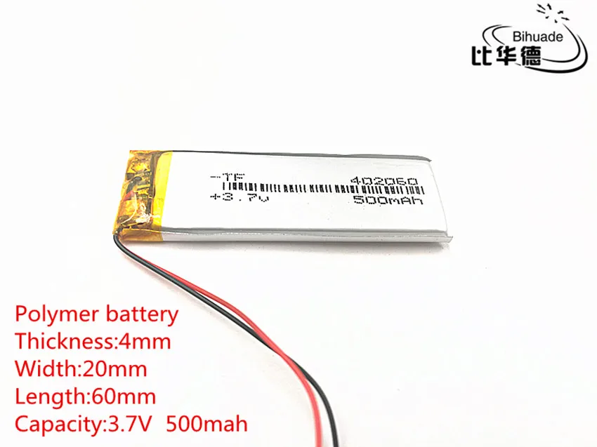 10 шт./лот 3,7 V 500mAh 402060 литий-полимерный литий-ионный аккумулятор для Mp3 MP4 MP5 GPS
10 шт./лот 3,7 V 500mAh 402060 литий-полимерный литий-ионный аккумулятор для Mp3 MP4 MP5 GPS